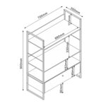 Lentyna STUDIJA 70x30xH90cm, ąžuolo/baltos spalvos - Image 3