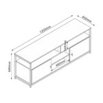 TV staliukas STUDIJA 120x40xH54cm, ąžuolas/juoda - Image 3