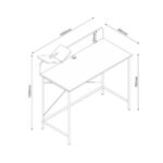 Rašomasis stalas HEDVIG 100×49,5xH102cm, pelenų/juodas - Image 3
