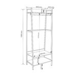 Prieškambario lentyna LAVINIA 64x40xH169cm, pelenų/juoda - Image 2