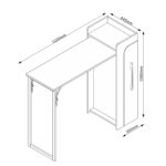 Barinis stalas HEDVIG sulankstomas 122×44,5xH108cm, pelenų/juodas - Image 2