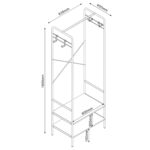 Prieškambario savitarna HANNES 64x40xH180cm, kaimiškas melaminas - Image 2