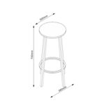 Baro kėdė HANNES 38x38xH70cm, kaimiškas melaminas - Image 2