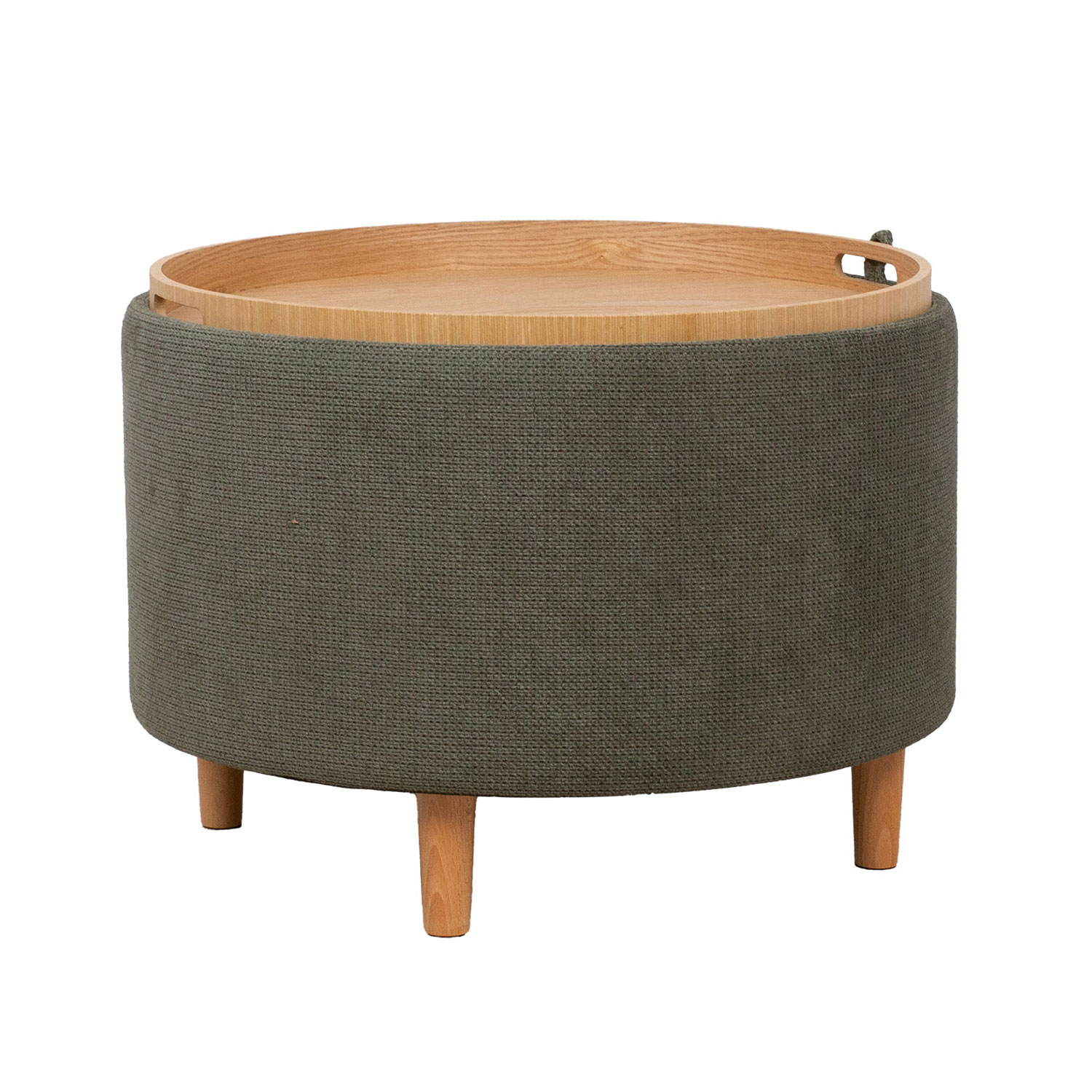 88995 Otomanas / stalas HIRO D56xH42,5 cm, žalias, su dėže ir dėže - Image 1