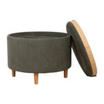 Otomanas / stalas HIRO D56xH42,5 cm, žalias, su dėže ir dėže - Image 2