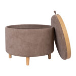 Otomanas / stalas HIRO D56xH42,5 cm, šviesiai rudos spalvos, su dėže ir dėklu - Image 3
