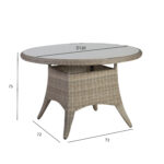 Stalas PACIFIC D120xH75cm, pilkšvai smėlio spalvos - Image 2