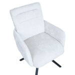 Kėdė BATUL rotacinė, lininė balta - Image 5