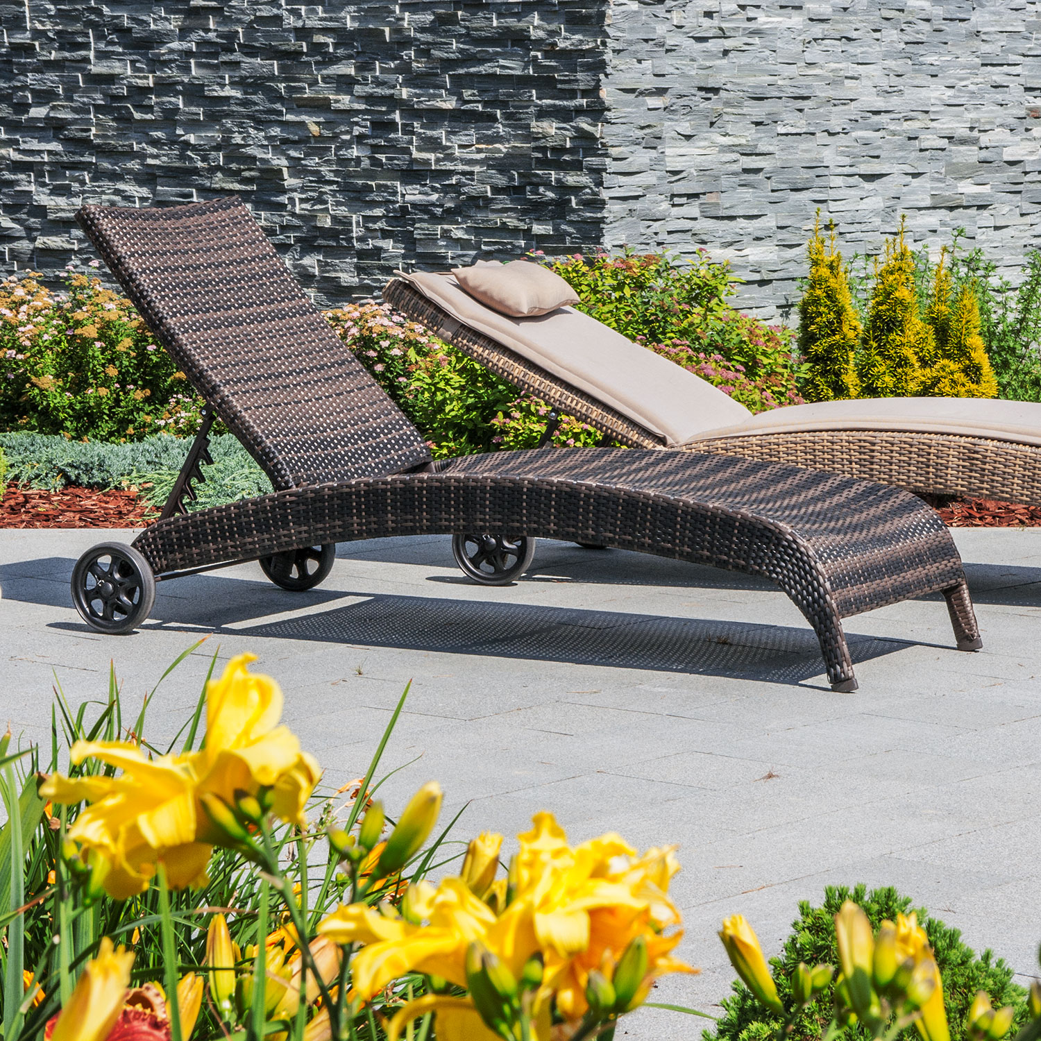 11601_02 Palubės kėdė WICKER tamsiai ruda - Image 1