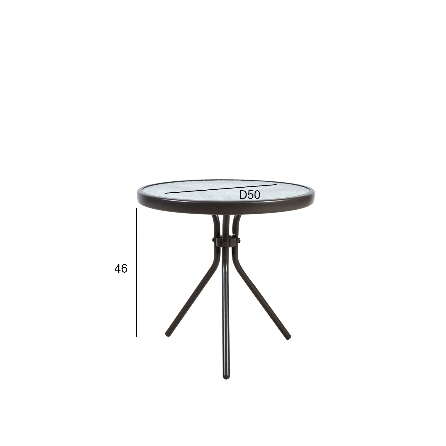 11929_01 Stalas DUBLIN D50xH46cm, tamsiai rudos spalvos - Image 1