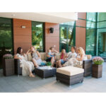 Sodo baldų komplektas DAWSON stalas, kampinė sofa ir pufas - Image 6