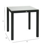 Stalas WICKER 73x73xH71cm, juodas