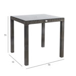 Stalas WICKER 73x73xH71cm, tamsiai rudos spalvos - Image 3