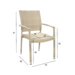 Kėdė WICKER-3 su porankiais, smėlio spalvos - Image 2