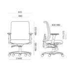 Darbo kėdė SAGA juoda/pilka - Image 9