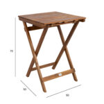 Stalas GWEN 50x50xH70cm, akacija