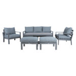 Sodo baldų komplektas RIO 6 dalių, pilkšvai smėlio spalvos - Image 2