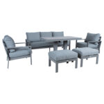 Sodo baldų komplektas RIO 6 dalių, pilkšvai smėlio spalvos - Image 4