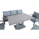 Sodo baldų komplektas RIO 6 dalių, pilkšvai smėlio spalvos - Image 7