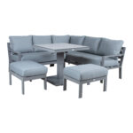 Sodo baldų komplektas RIO 4 dalių, pilkšvai smėlio spalvos