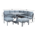 Sodo baldų komplektas RIO 4 dalių, pilkšvai smėlio spalvos - Image 6