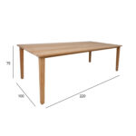 Stalas MALDIVE 220x100xH75cm, tikmedis - Image 5