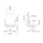 Darbo kėdė TUNE pilka su baltu rėmu - Image 7