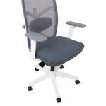 Darbo kėdė TUNE pilka su baltu rėmu - Image 6