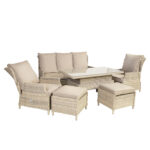 Sodo baldų komplektas BASEL stalas, sofa, 2 kėdės, 2 pufai - Image 8