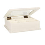 Arbatos dėžutė SAMIRA 26,5x22x8,5cm, antikvarinė balta - Image 2