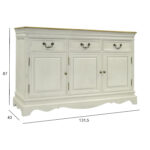 Komoda SAMIRA 131,5x43xH87cm, antikinė balta/natūrali - Image 3