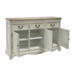 Komoda SAMIRA 131,5x43xH87cm, antikinė balta/natūrali - Image 4