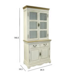 Vitrina SAMIRA 85,5×39,5/31xH189,5cm, antikinė balta/natūrali - Image 2