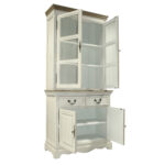 Vitrina SAMIRA 85,5×39,5/31xH189,5cm, antikinė balta/natūrali - Image 3