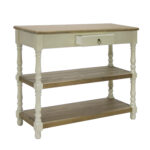 Šoninis staliukas SAMIRA 97x35xH80,5cm, antikinė balta/natūrali - Image 2