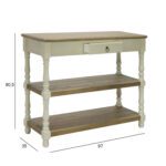 Šoninis staliukas SAMIRA 97x35xH80,5cm, antikinė balta/natūrali