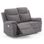 MILO 2 vietų sofa su elektriniu mechanizmu, pilka - Image 3