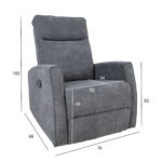 Kėdė EDDY su supamuoju ir sukamuoju rankiniu mechanizmu, pilka - Image 9