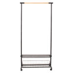 Drabužių pakabų vežimėlis FOREST 80x36xH165cm, juodas/natūralus - Image 3