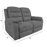 MIMI 2 vietų sofa su elektriniu mechanizmu, pilka - Image 9
