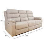 MIMI 3 vietų sofa su elektriniu mechanizmu, šviesiai pilka - Image 11