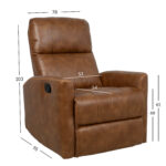 Kėdė DIEGO su supamuoju ir sukamuoju rankiniu mechanizmu, konjako rudos spalvos - Image 7