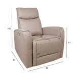 Elektrinis fotelis BUSTER, smėlio spalvos - Image 6