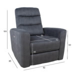 Elektrinis fotelis GASTON, pilkas aksomas - Image 9