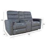 Atlenkiama sofa GASTON 2 vietų, elektrinė, pilkas aksomas - Image 7