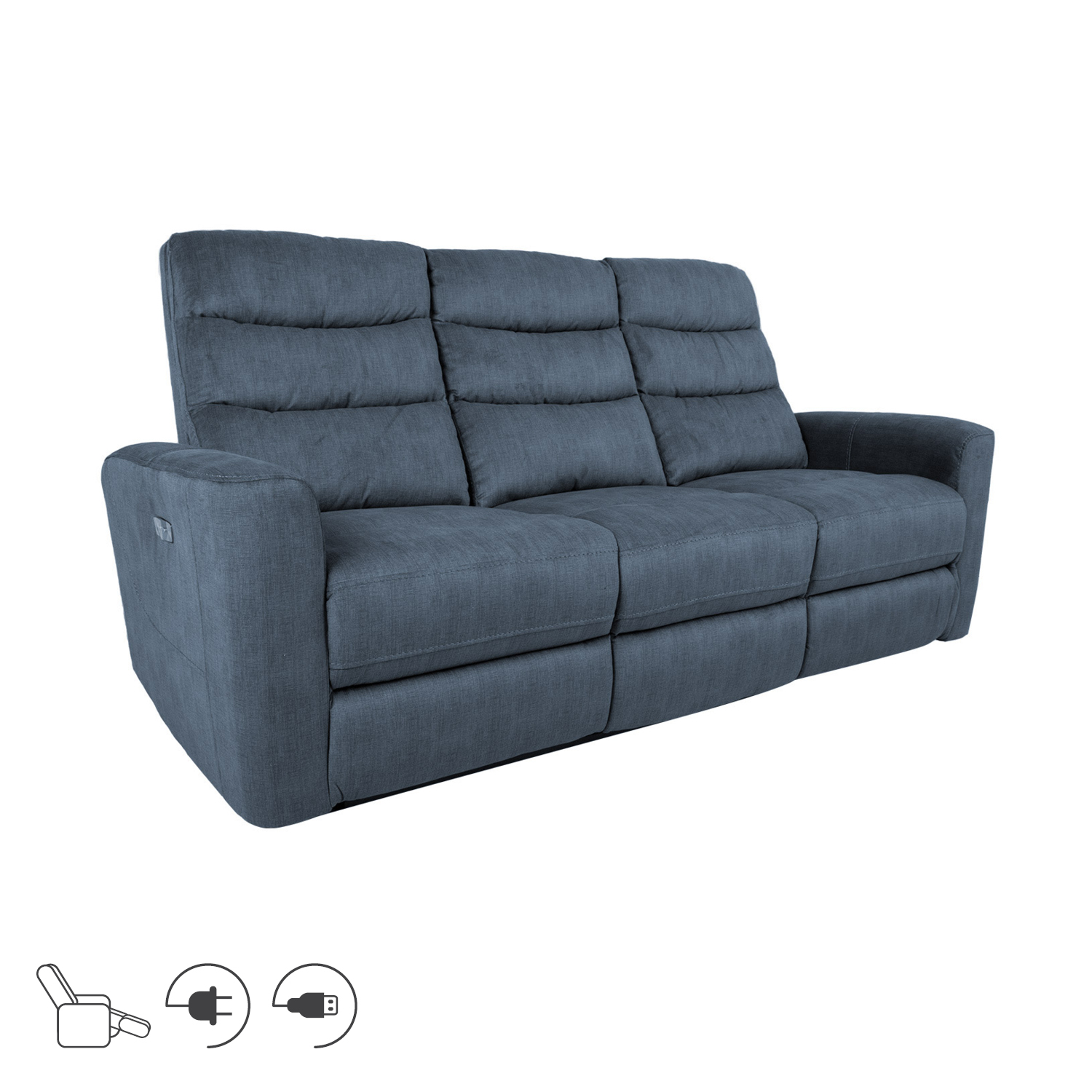14166 GASTON 3 vietų sofa su elektriniu mechanizmu, mėlyna - Image 1