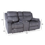 GENTRY 2-vietė sofa su rankiniu mechanizmu, pilka - Image 8