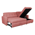 Kampinė sofa-lova WAIOLA rožinės spalvos - Image 2