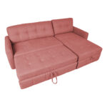 Kampinė sofa-lova WAIOLA rožinės spalvos - Image 6
