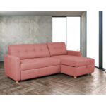 Kampinė sofa-lova WAIOLA rožinės spalvos - Image 10
